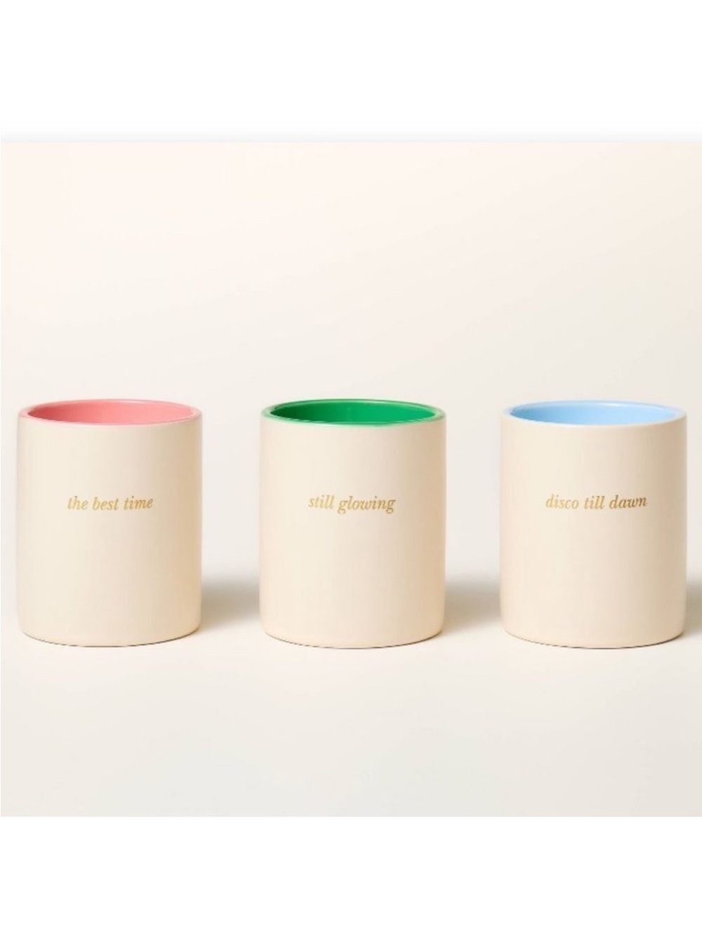 kate spade x Target Cream Multi 3 Count Ceramic Indoor Jar Candle Gift Set